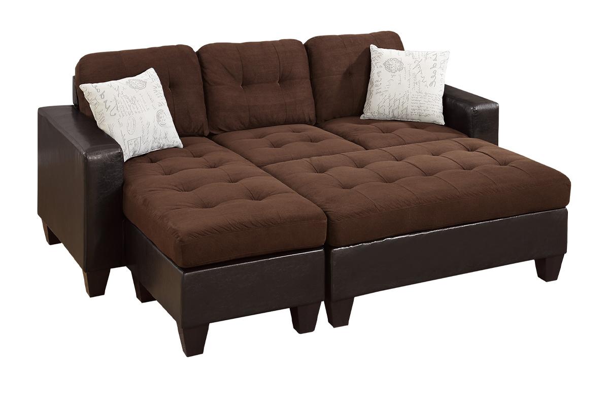 F6928 Brady Sectional - Chocolate Plush Microfiber