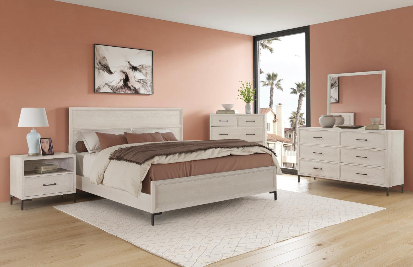 Bradley F7210 Antique White Bedroom Set