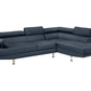 Poundex F7569 Kent Modern Sectional - Dark Blue