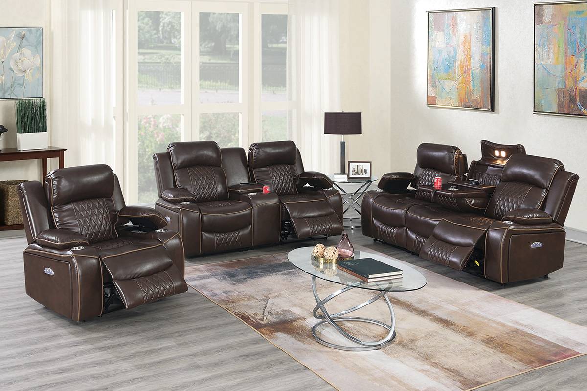 Poundex F86403 Motion 3 Pc Sofa Set - 2 Colors