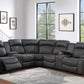 F86633 Charcoal Gel Leatherette Sectional