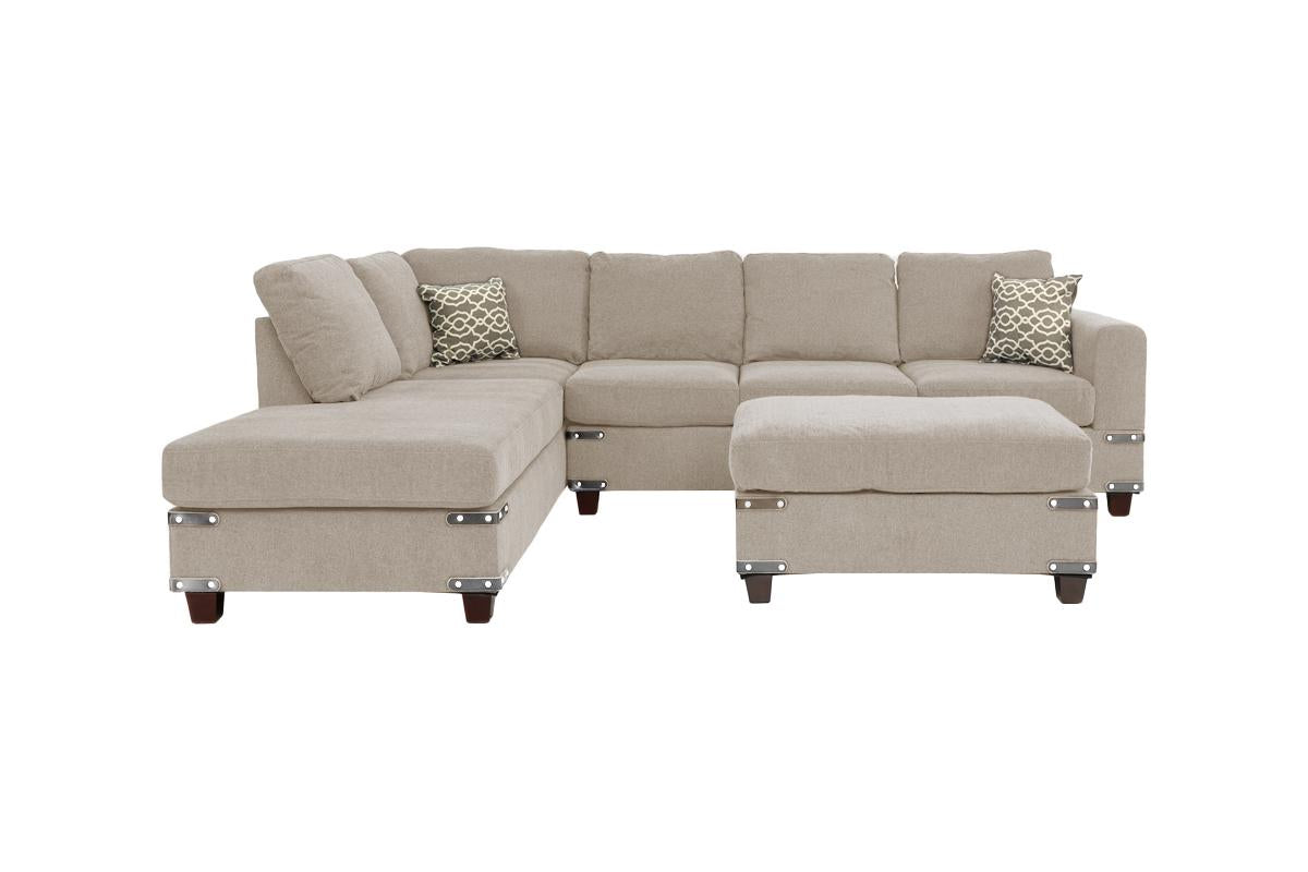 F8805 Bennigan Reversible Chenille Sectional - 3 Color Choices