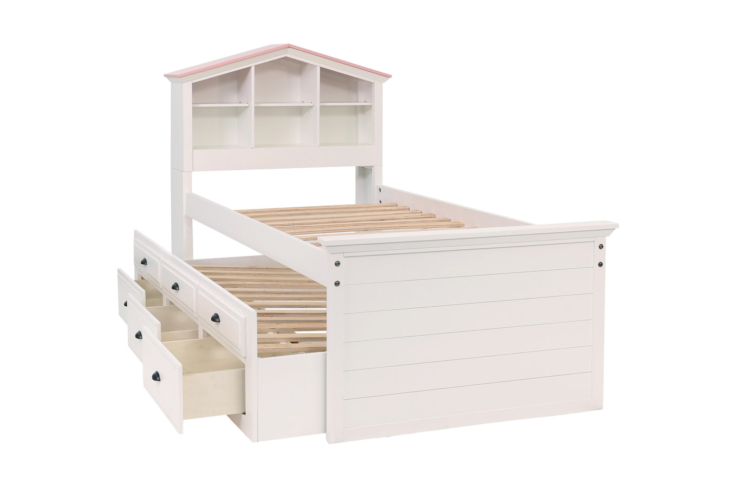 Dollhouse F9223 White Twin Storage Bed