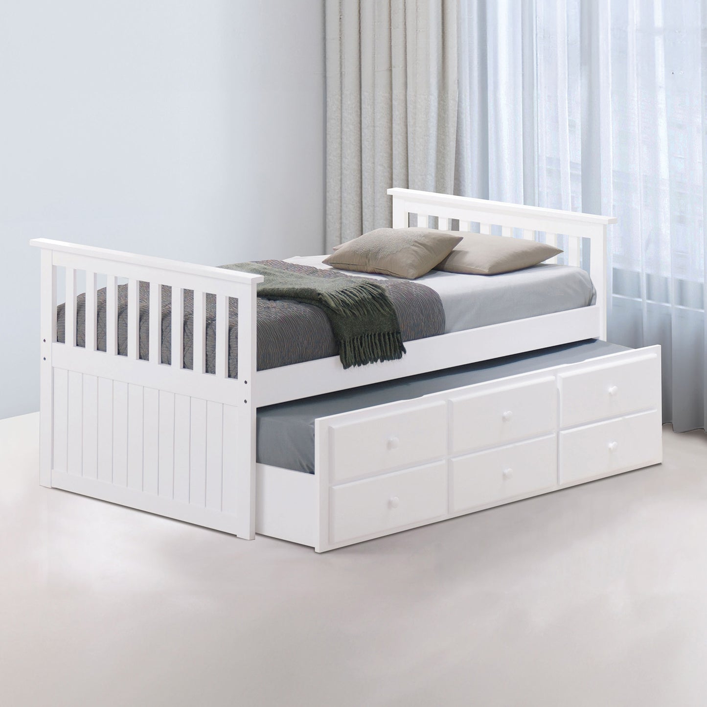 Clemens White Captain's Bed FM-BK101WH-BED