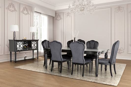 Melodi Park 7 Pc Dining Set - Black or Silver