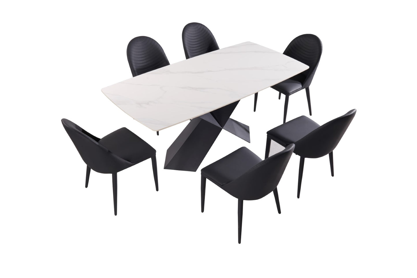 Lenvik 7  Pc Ceramic Top Dining Set