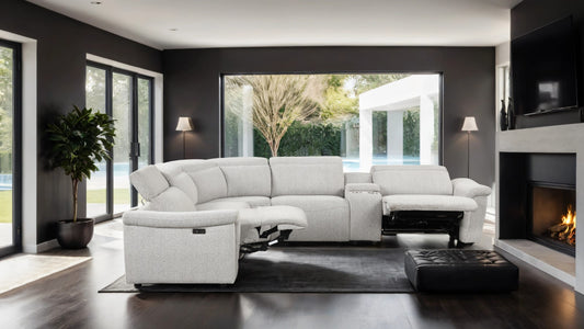 Hieronimus Power Gray Chenille Sectional