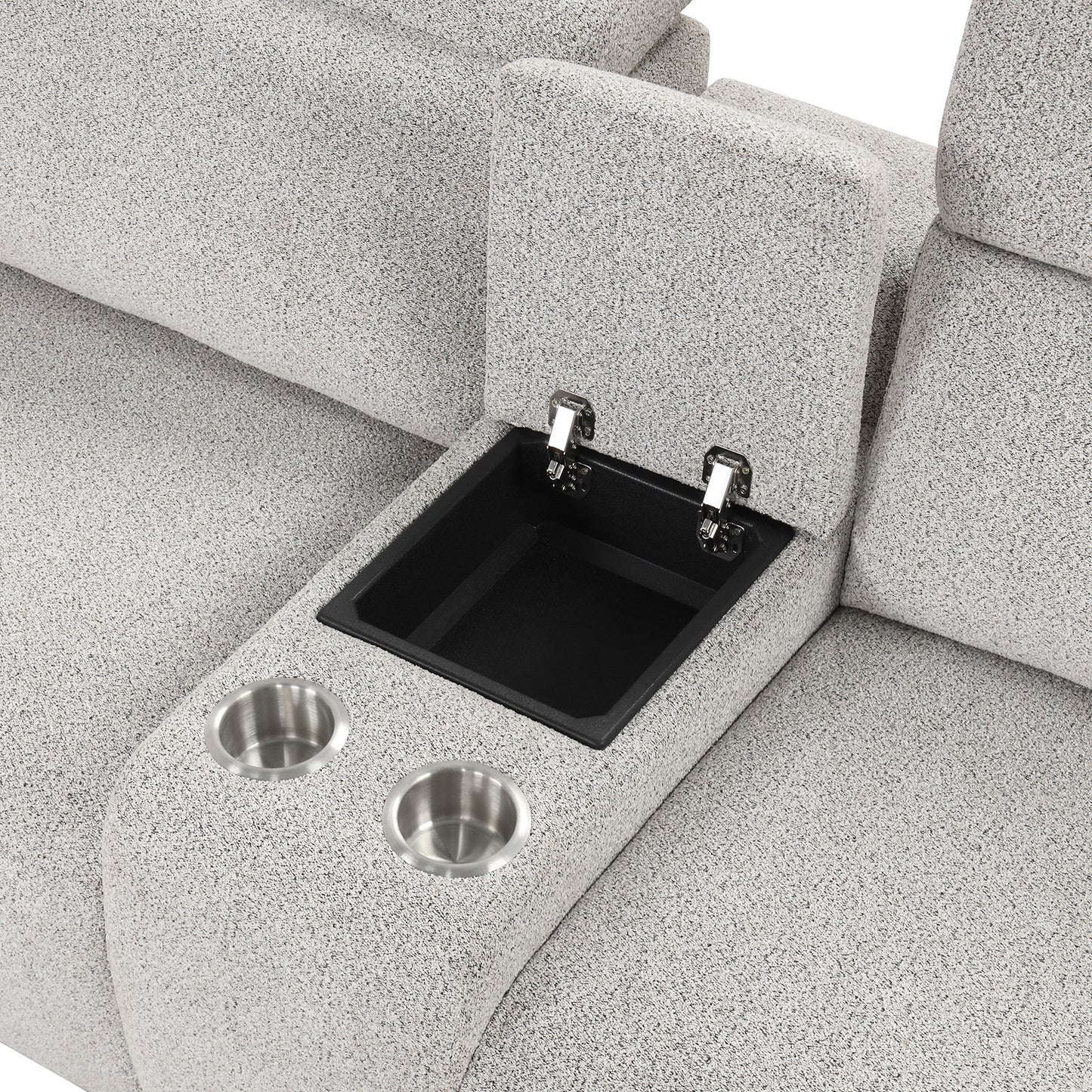 Hieronimus Power Gray Chenille Sectional