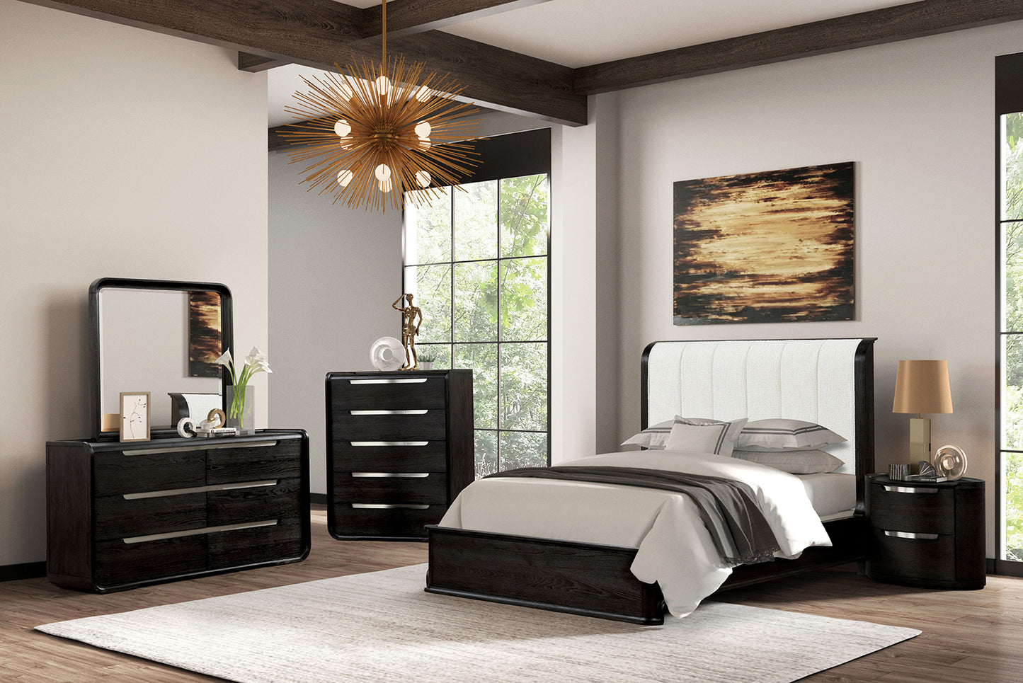 Osterley Black Modern Bedroom Collection FM71500BK