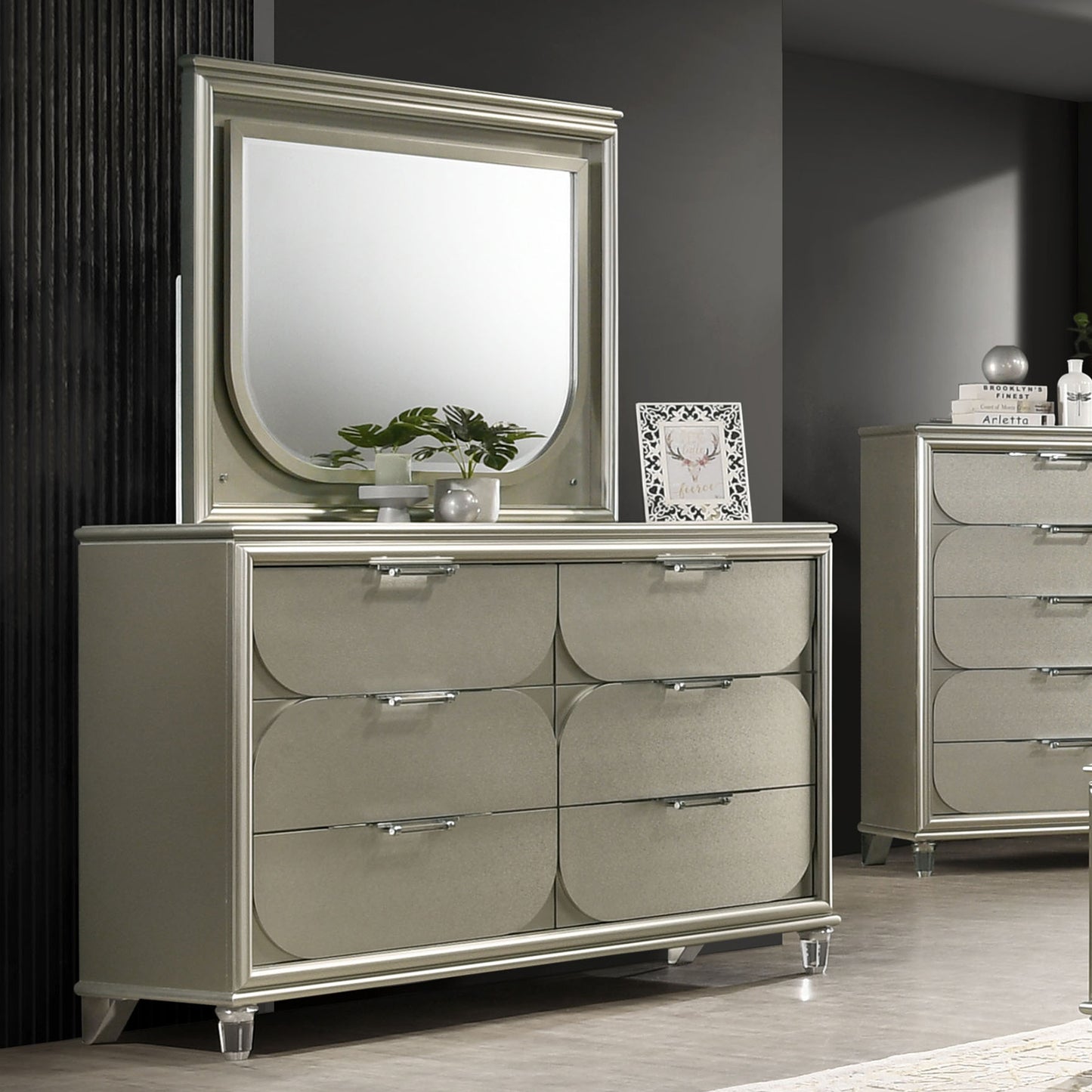 Sheridan 4 Pc Silver Bedroom Collection