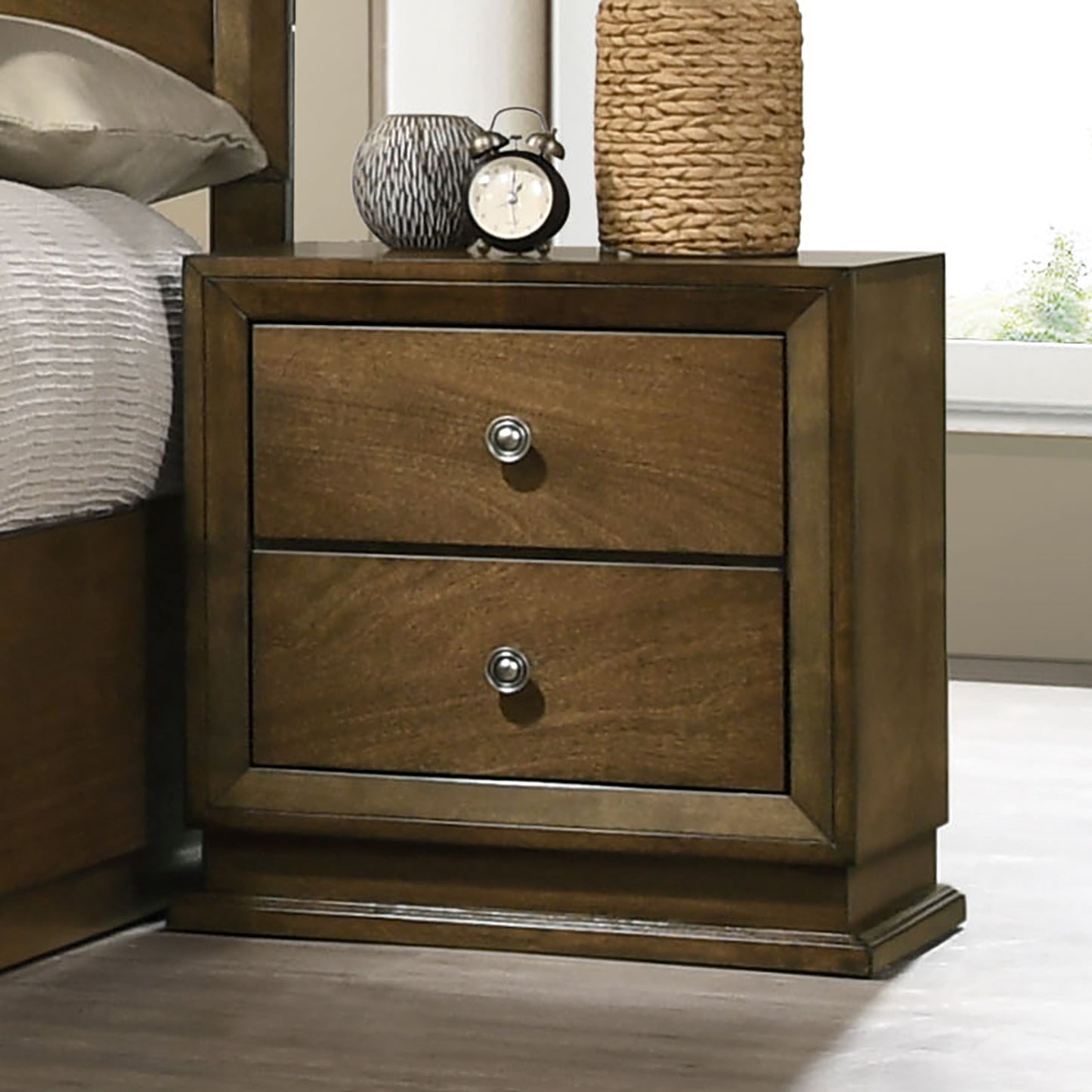 Kirkham 4 Pc Walnut Bedroom Set by FOA