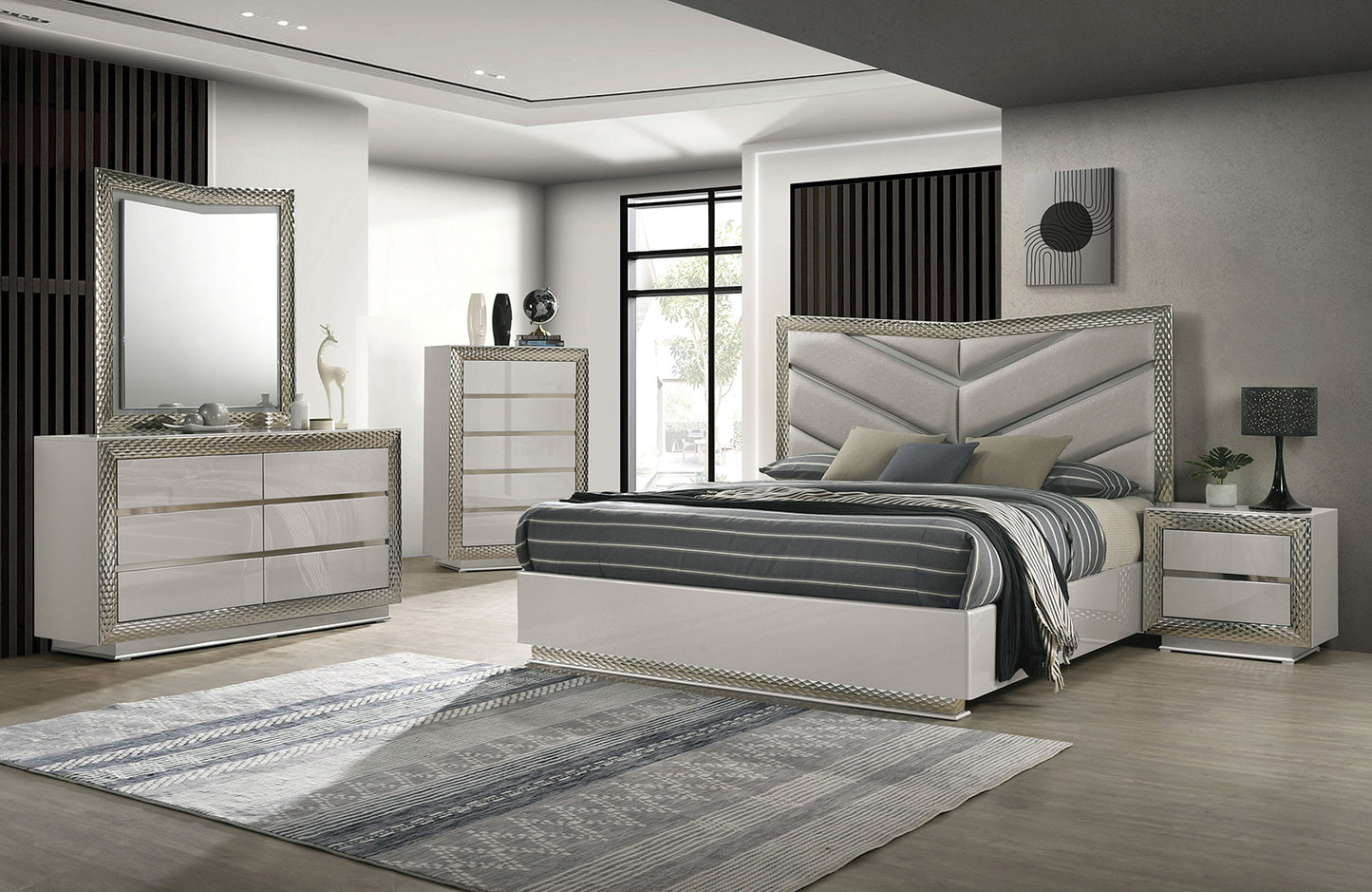 Ventnor Glam Gray FM7251GY Bedroom Set