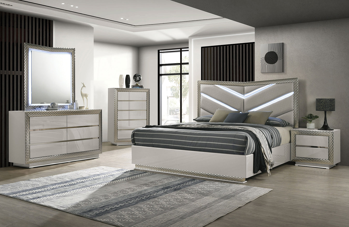 Ventnor Glam Gray FM7251GY Bedroom Set