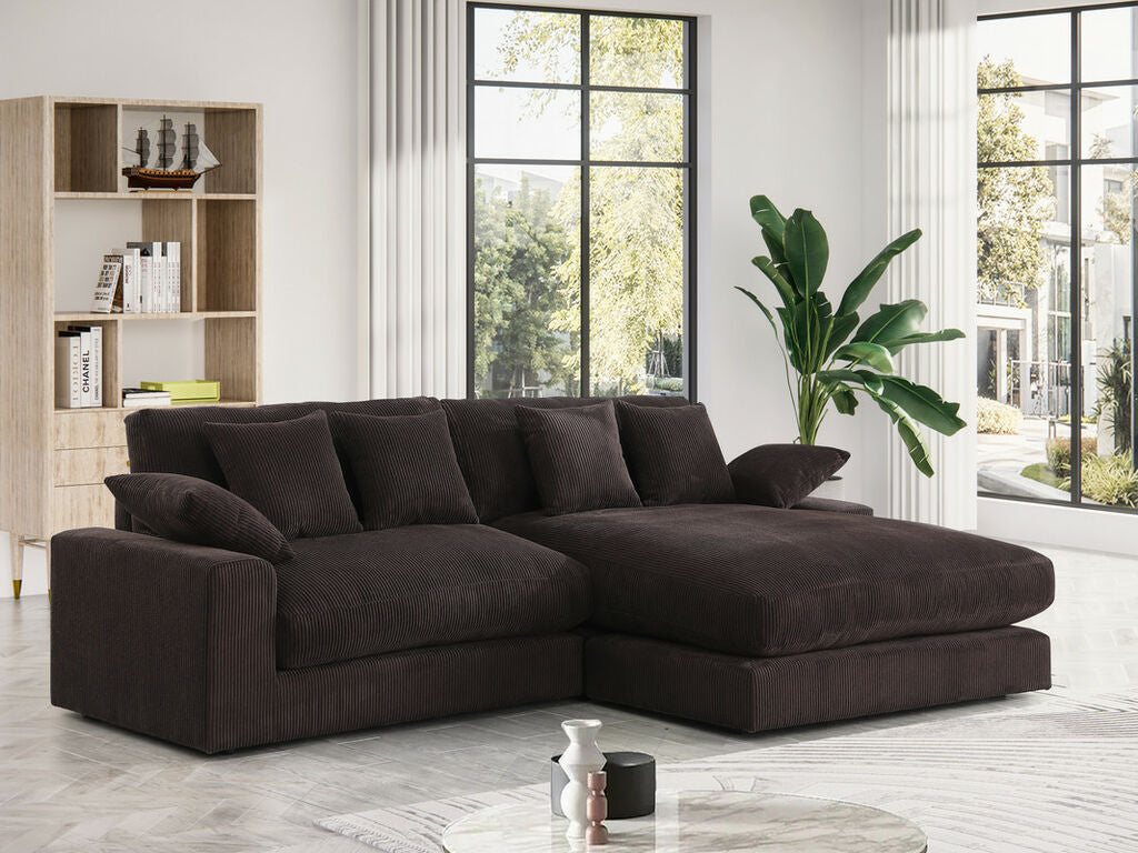 Lilola 81338 Mystic Sectional - Dark Chocolate