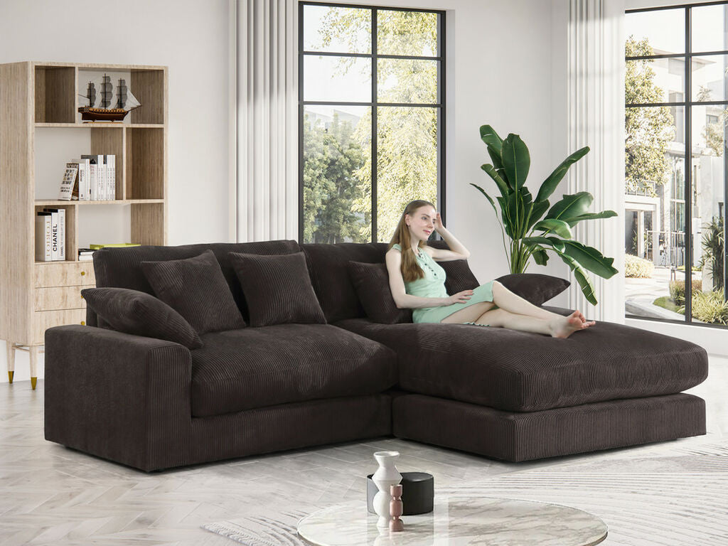 Lilola 81338 Mystic Sectional - Dark Chocolate