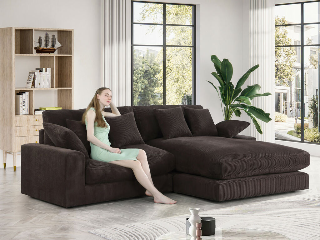 Lilola 81338 Mystic Sectional - Dark Chocolate