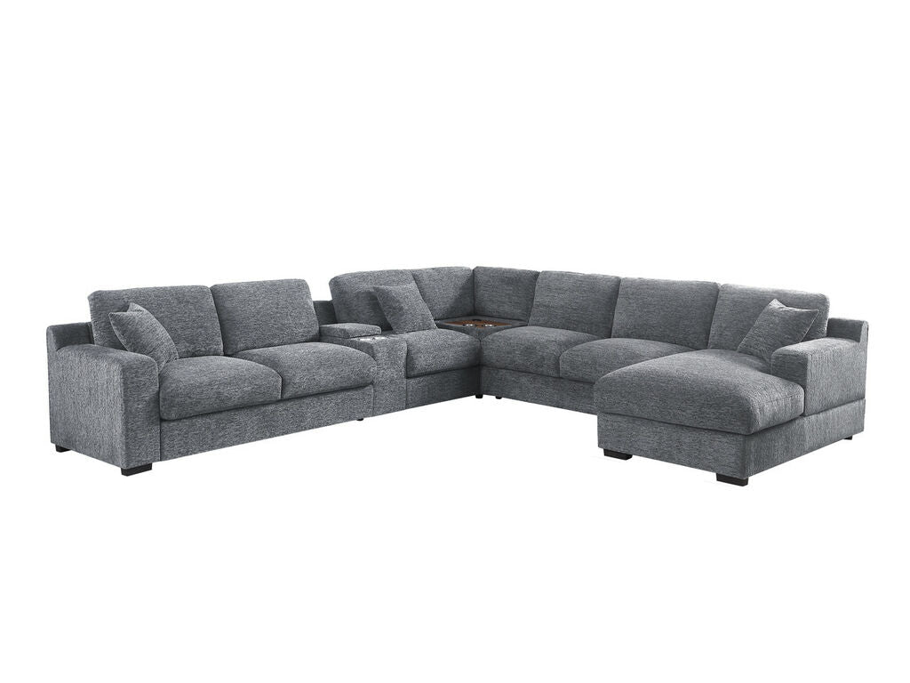 Celine Light Gray Chenille Sectional 89297