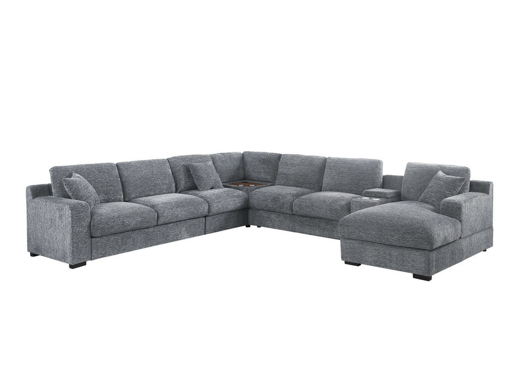 Celine Light Gray Chenille Sectional 89297