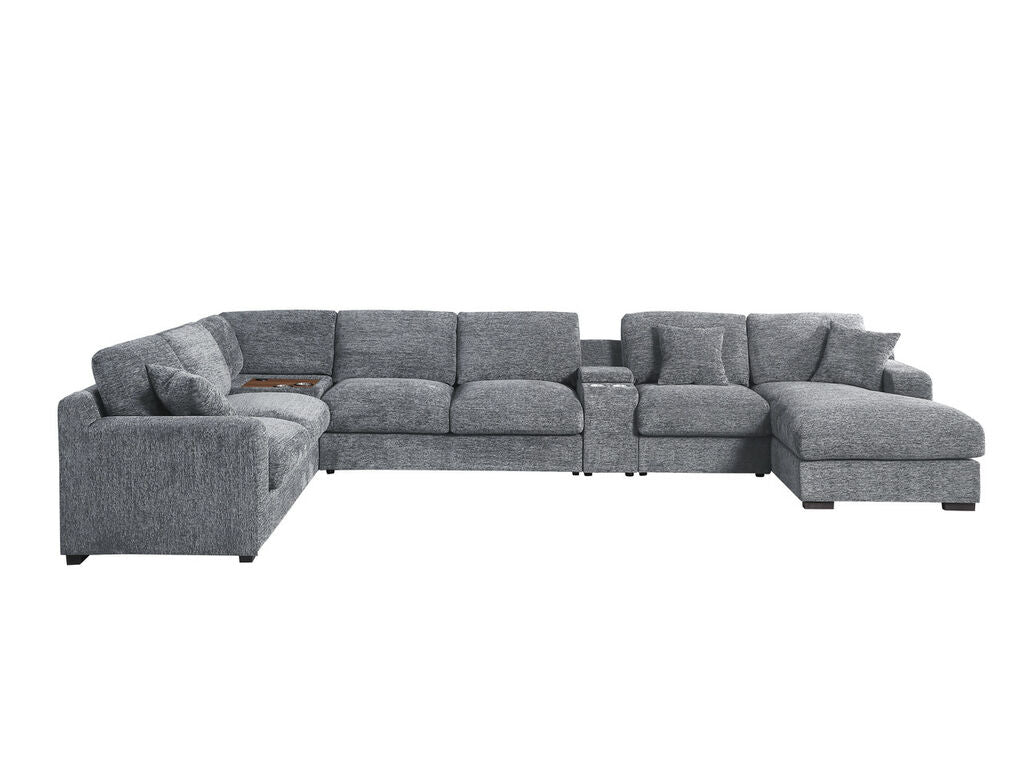 Celine Light Gray Chenille Sectional 89297