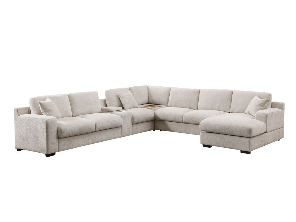 Celine Beige Chenille Sectional 89298