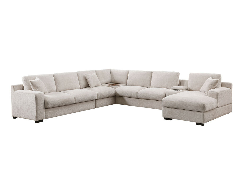 Celine Beige Chenille Sectional 89298