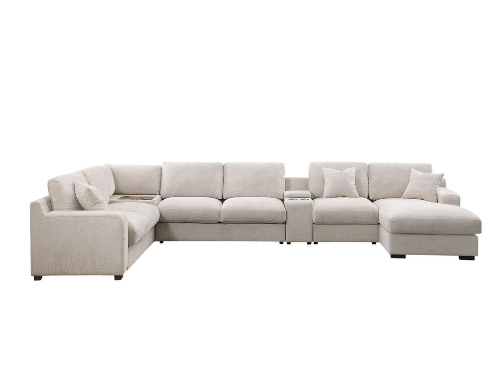 Celine Beige Chenille Sectional 89298