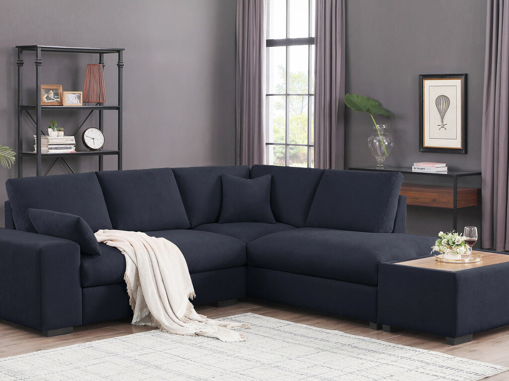 Joshua Sectional Sofa Dark Grey 89291