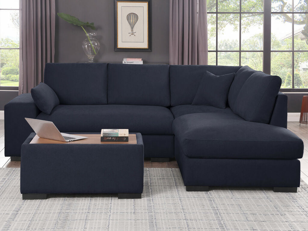 Joshua Sectional Sofa Dark Grey 89291