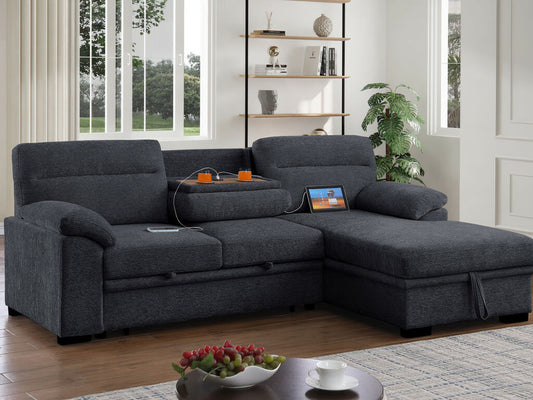 Kipling 81455 Dark Gray Sectional Sleeper