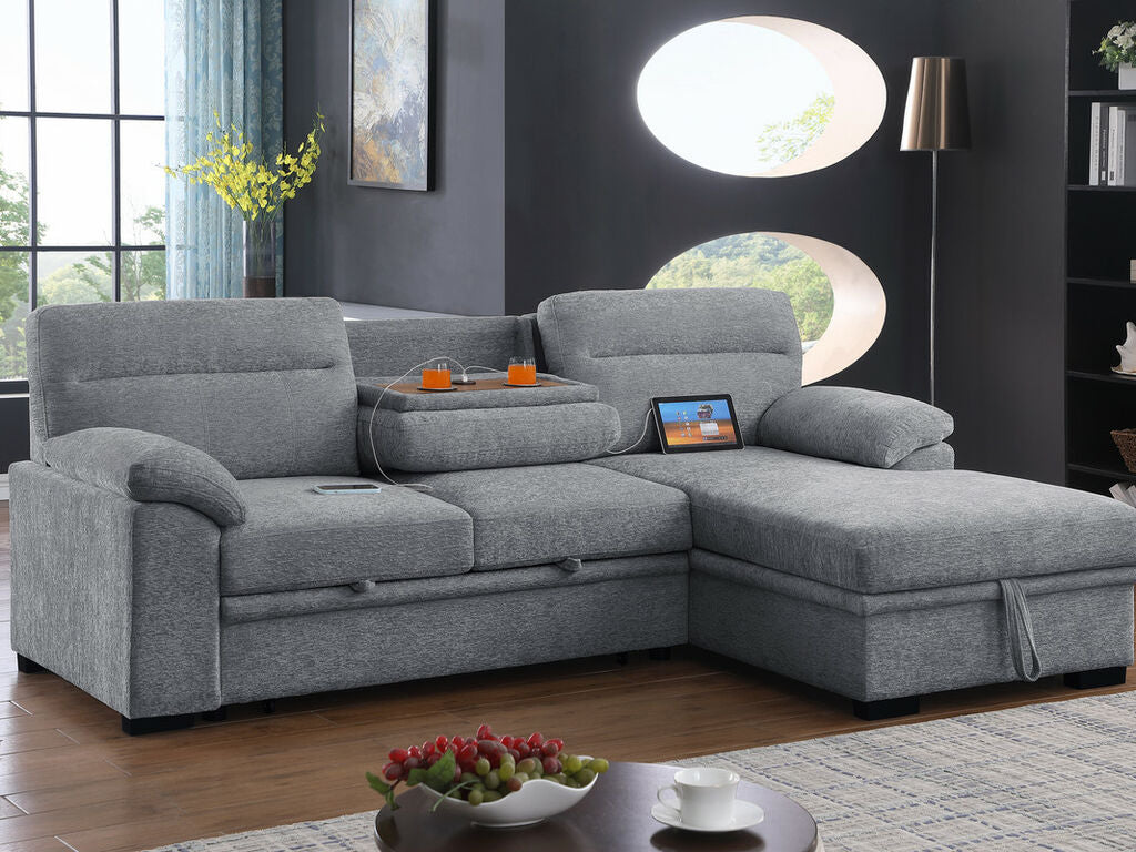 Kipling 81457 Light Gray Sectional Sleeper