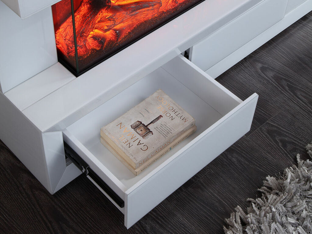 Dorian TV Stand 97023 - White Finish