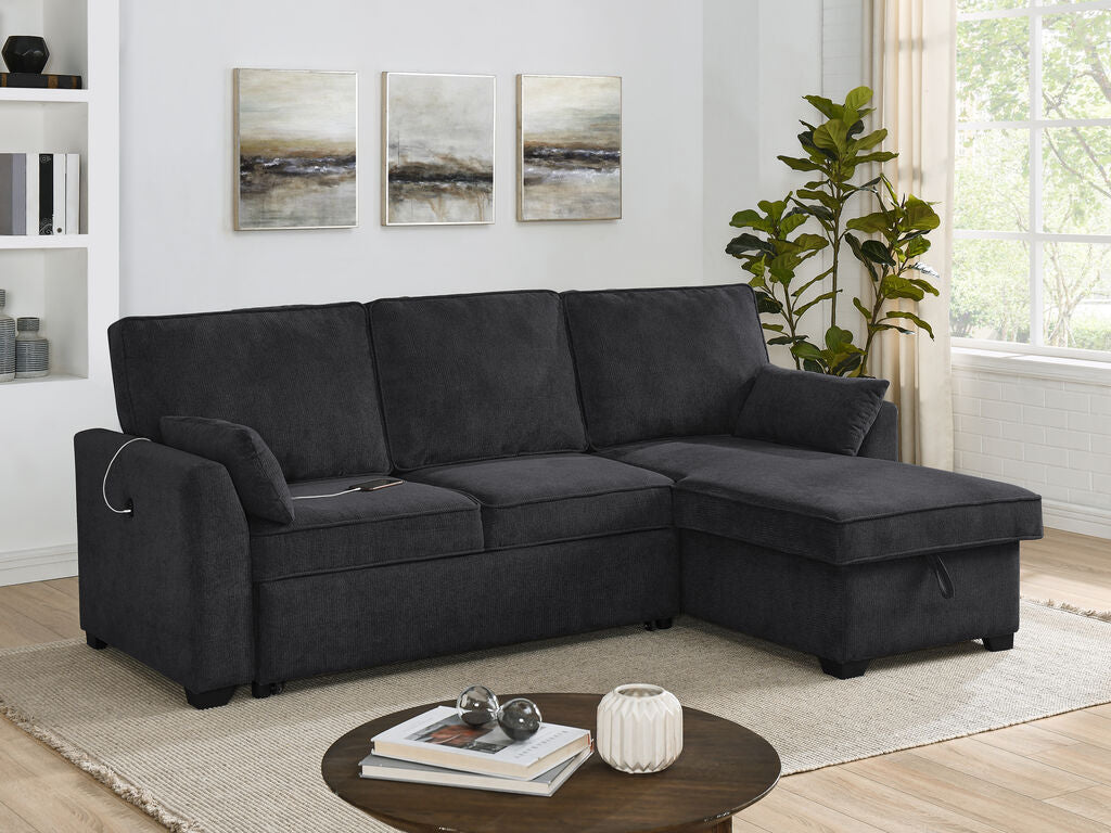 Ember Sleeper Sectional 87717 - Black or Gray