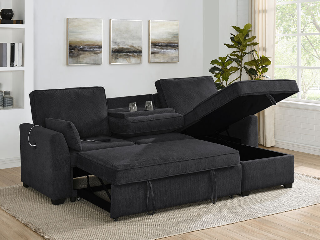 Ember Sleeper Sectional 87717 - Black or Gray