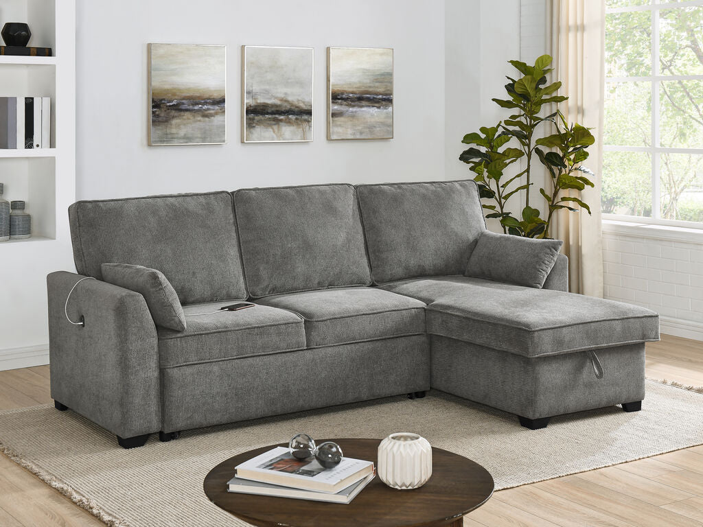 Ember Gray Reversible Sleeper Sectional