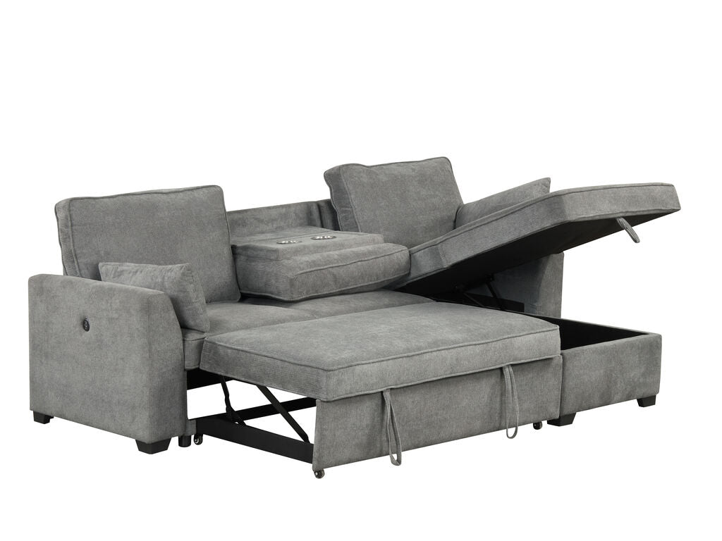 Ember Gray Reversible Sleeper Sectional