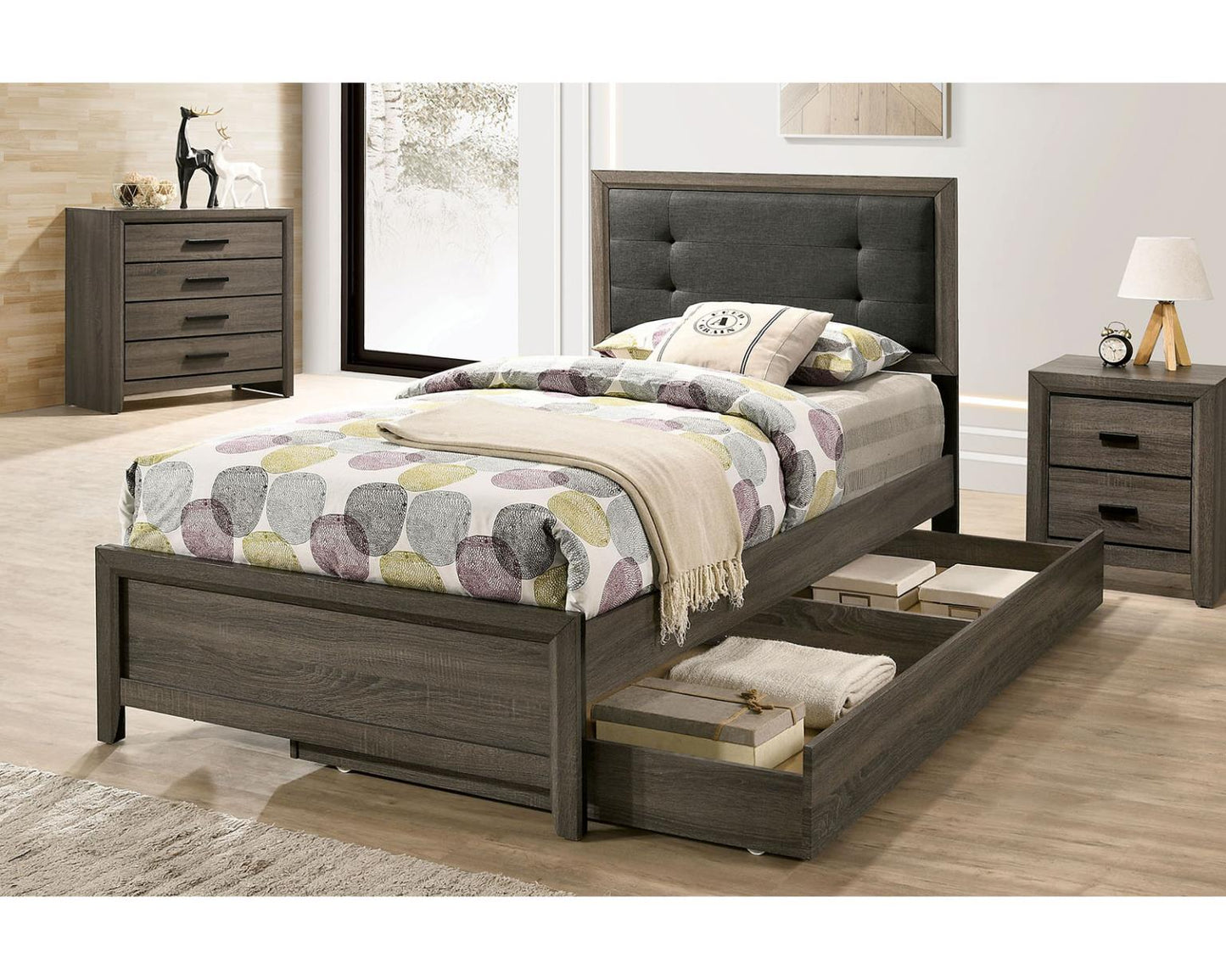 Roanne Twin Bed w/Trundle FOA7927