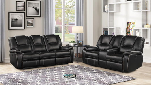 Hong Kong 2 Pc Sofa Set - Black