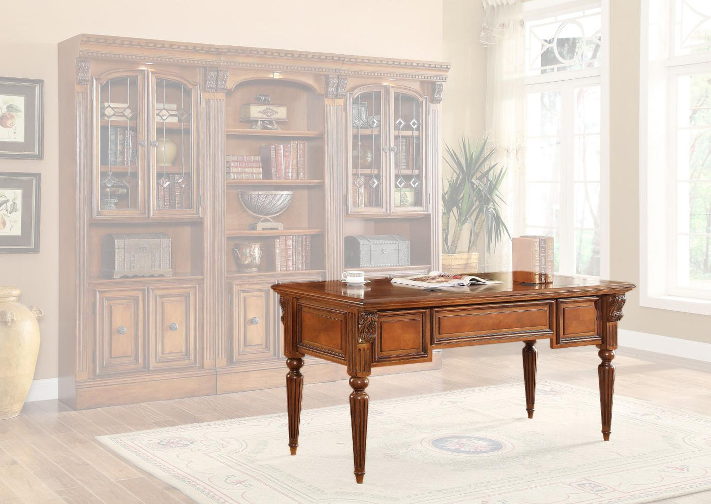 Huntington Pecan Finish Writing Desk by Parker House