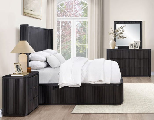 Henry 4 Pc Reeded Bedroom Set - Espresso