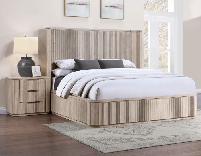 Henry Reeded 4 Pc Bedroom Set - Tan or Espresso