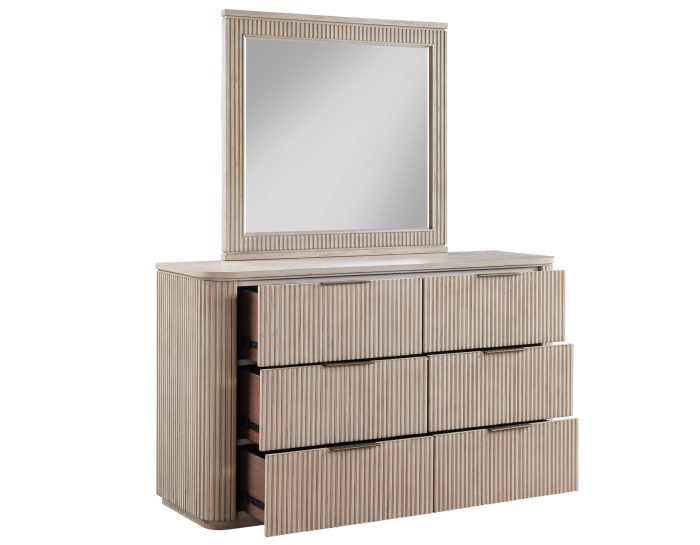 Henry Reeded 4 Pc Bedroom Set - Tan or Espresso