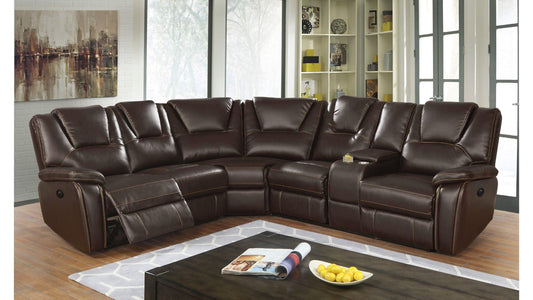 Hong Kong Power Motion Sectional - Brown