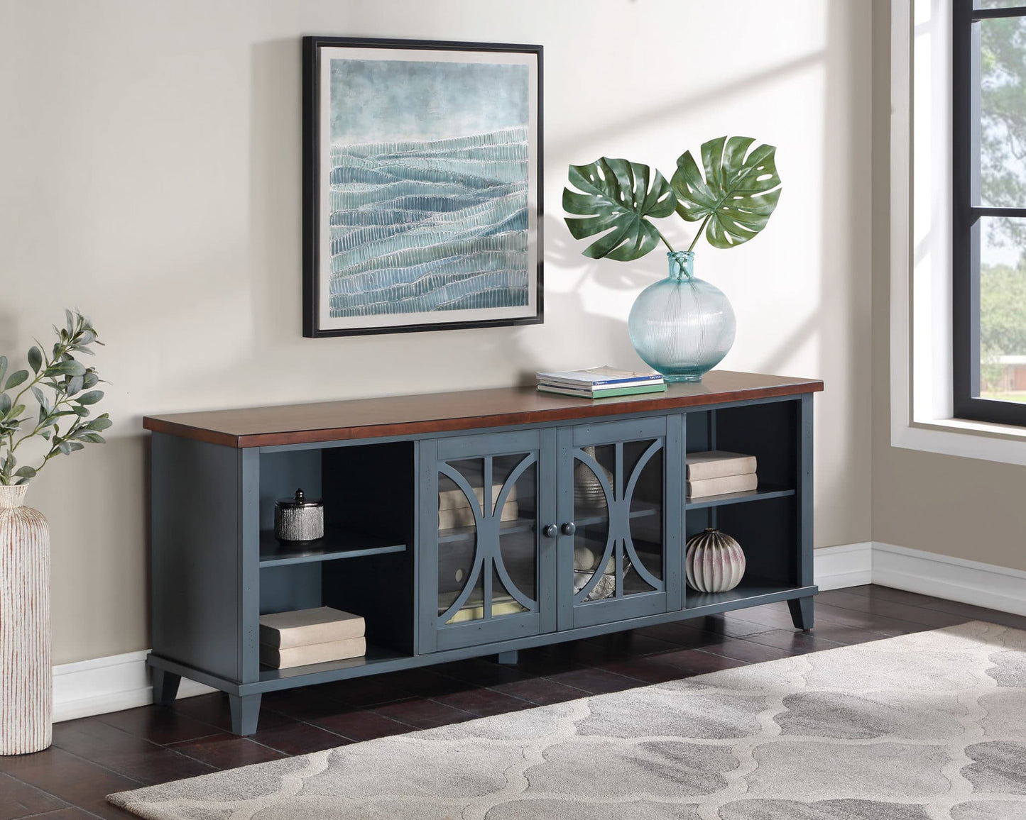 Martin Furniture Bailey 80" TV Console - Blue or White Finish