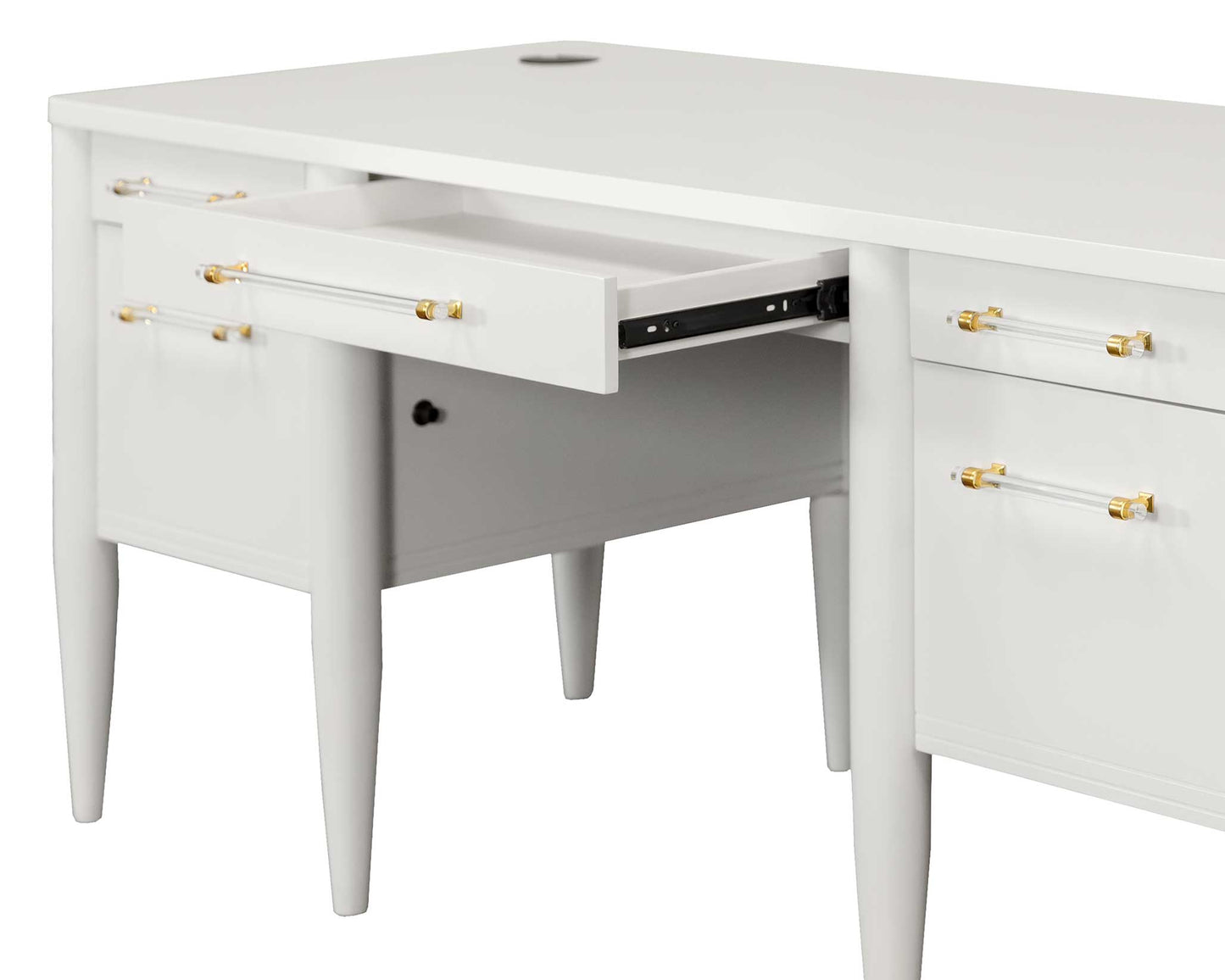 Shasta White Pedestal Desk IMSH660