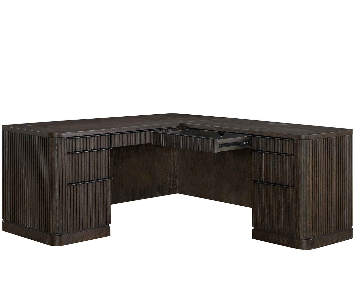 Tulane L Shape Chocolate Pedestal Desk IMTU684R-KIT