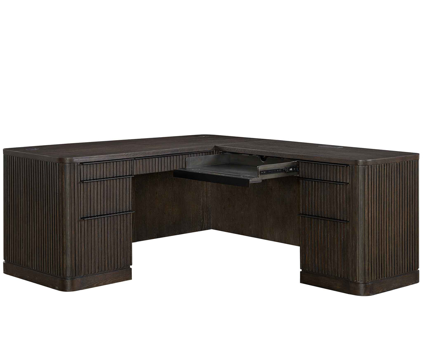 Tulane L Shape Chocolate Pedestal Desk IMTU684R-KIT