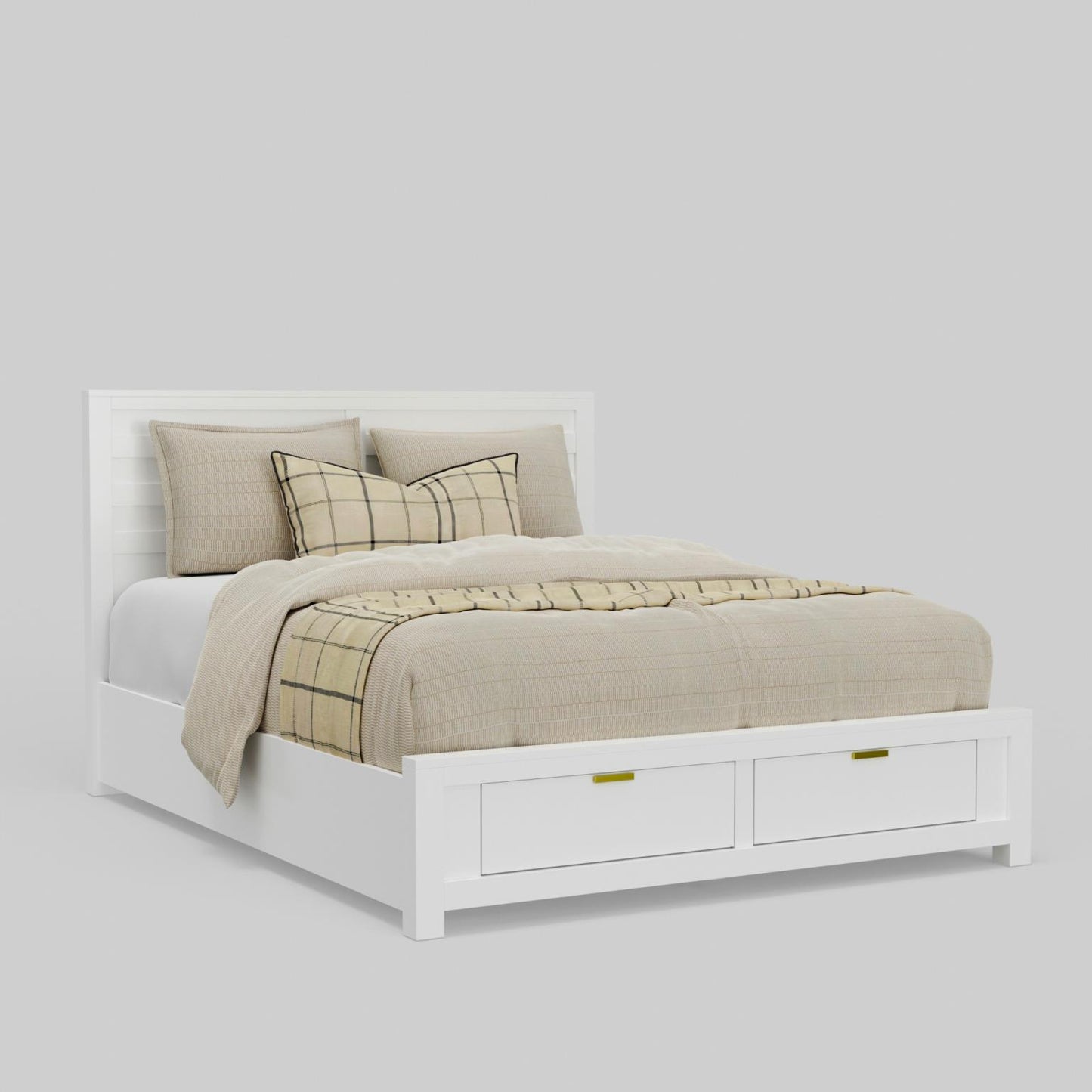 Cama con almacenamiento tamaño king California Carmel JR-W-07CK