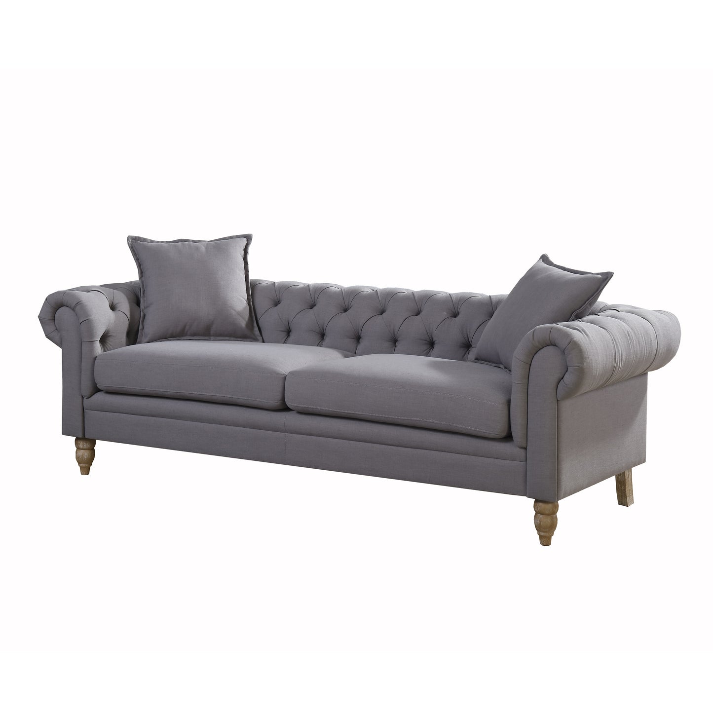 Chesterfield capitoné con botones Juliette - Tela gris