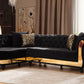 Julia Velvet Sectional Black