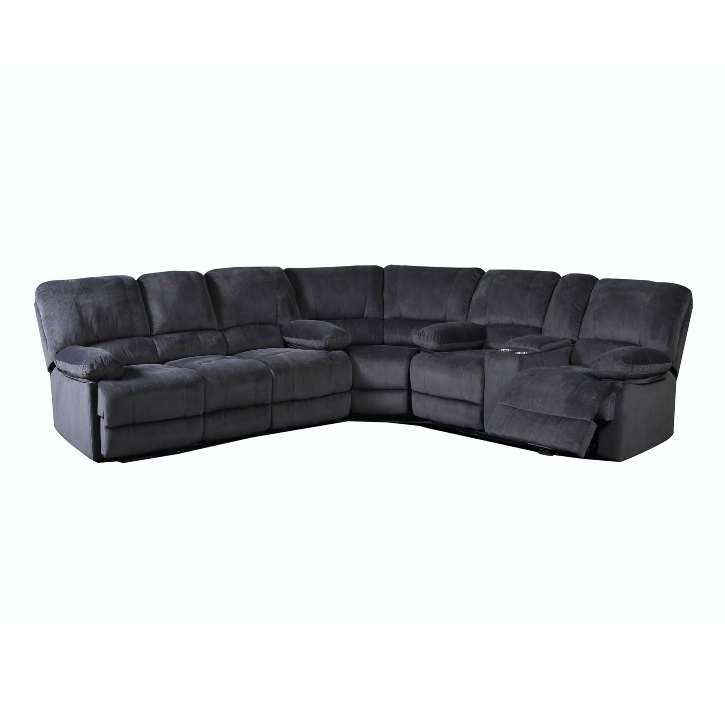 Kevin 3 Pc Sectional - Gray Polyester